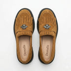 Mocasini damă maro din piele naturală intoarsa, velur 131 TN talpa neagra