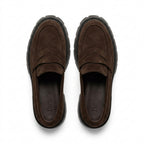 Mocasini damă culoare maro ciocolata din piele intoarsa naturală cod:129