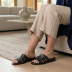 Sandale dama piele naturală. cod saboti 2024. culoare NEGRU