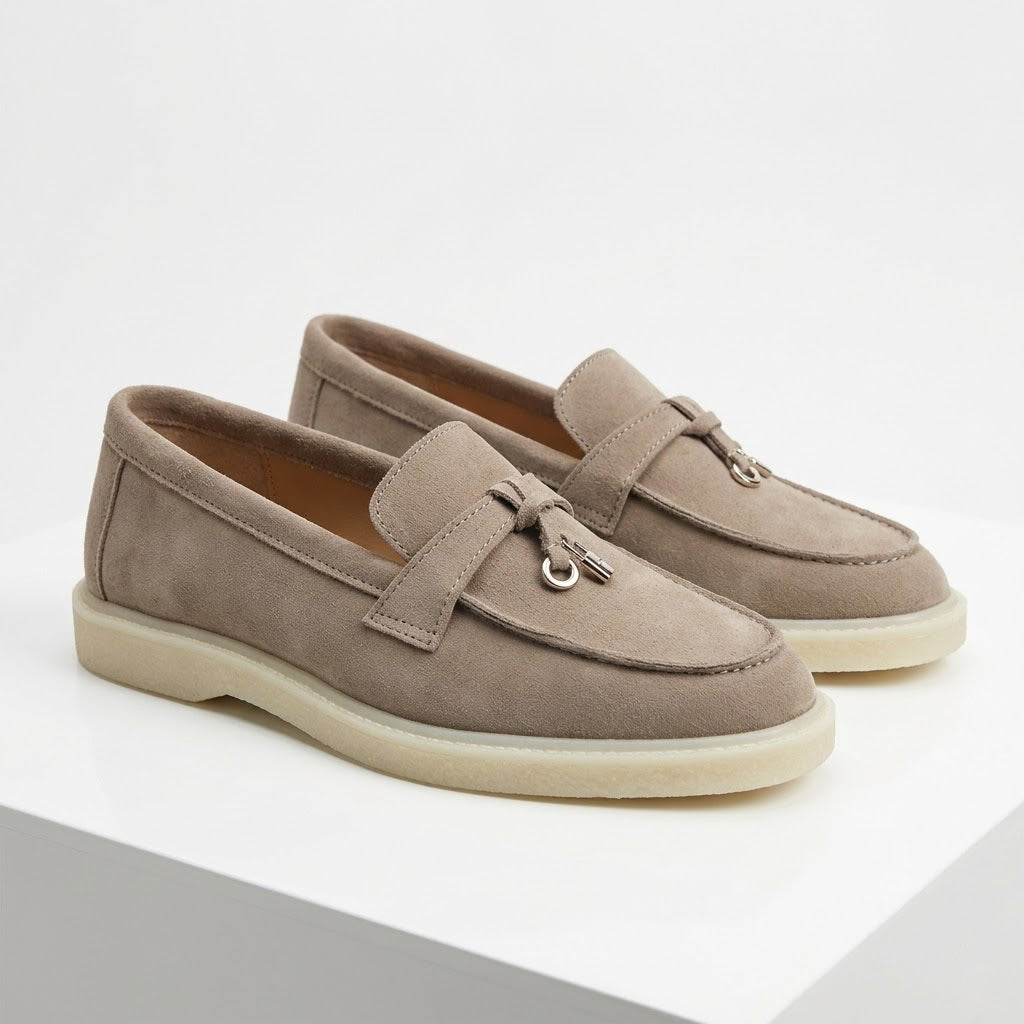 Pantofi 134 casual din piele naturala intoarsa culoare bej