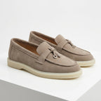 Pantofi 134 casual din piele naturala intoarsa culoare bej