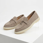 Pantofi 134 casual din piele naturala intoarsa culoare bej