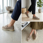 Pantofi 134 casual din piele naturala intoarsa culoare bej