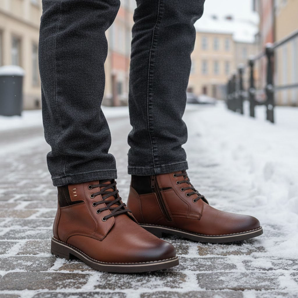 Ghete bărbați piele naturală 843 maro