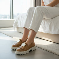 Mocasini damă culoare maro din piele naturală cod 139