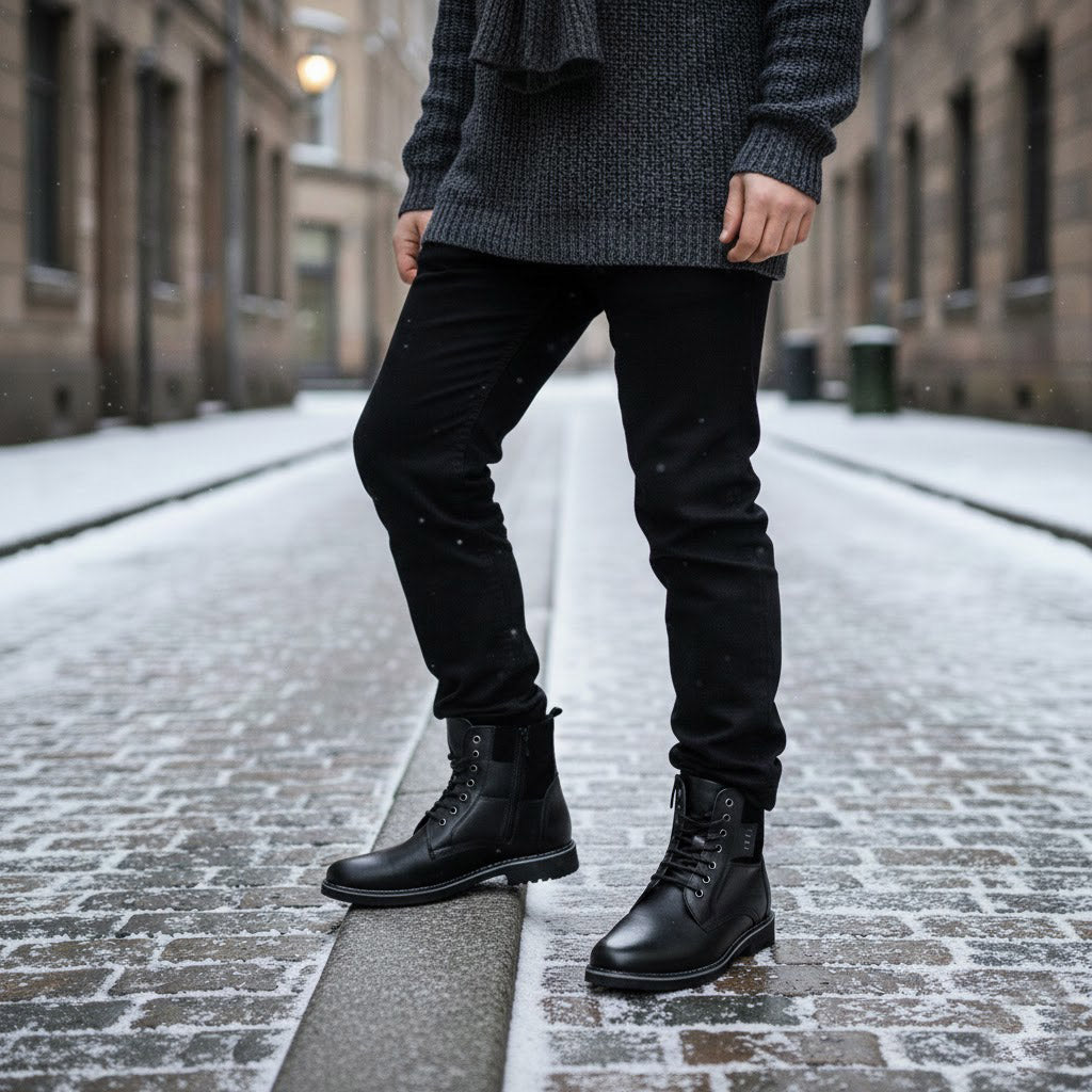 Ghete bărbați piele naturală 843 negru