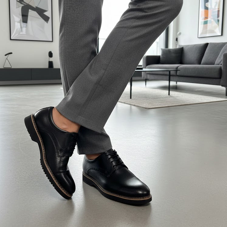 Pantofi casual bărbați piele naturală 573 Blue