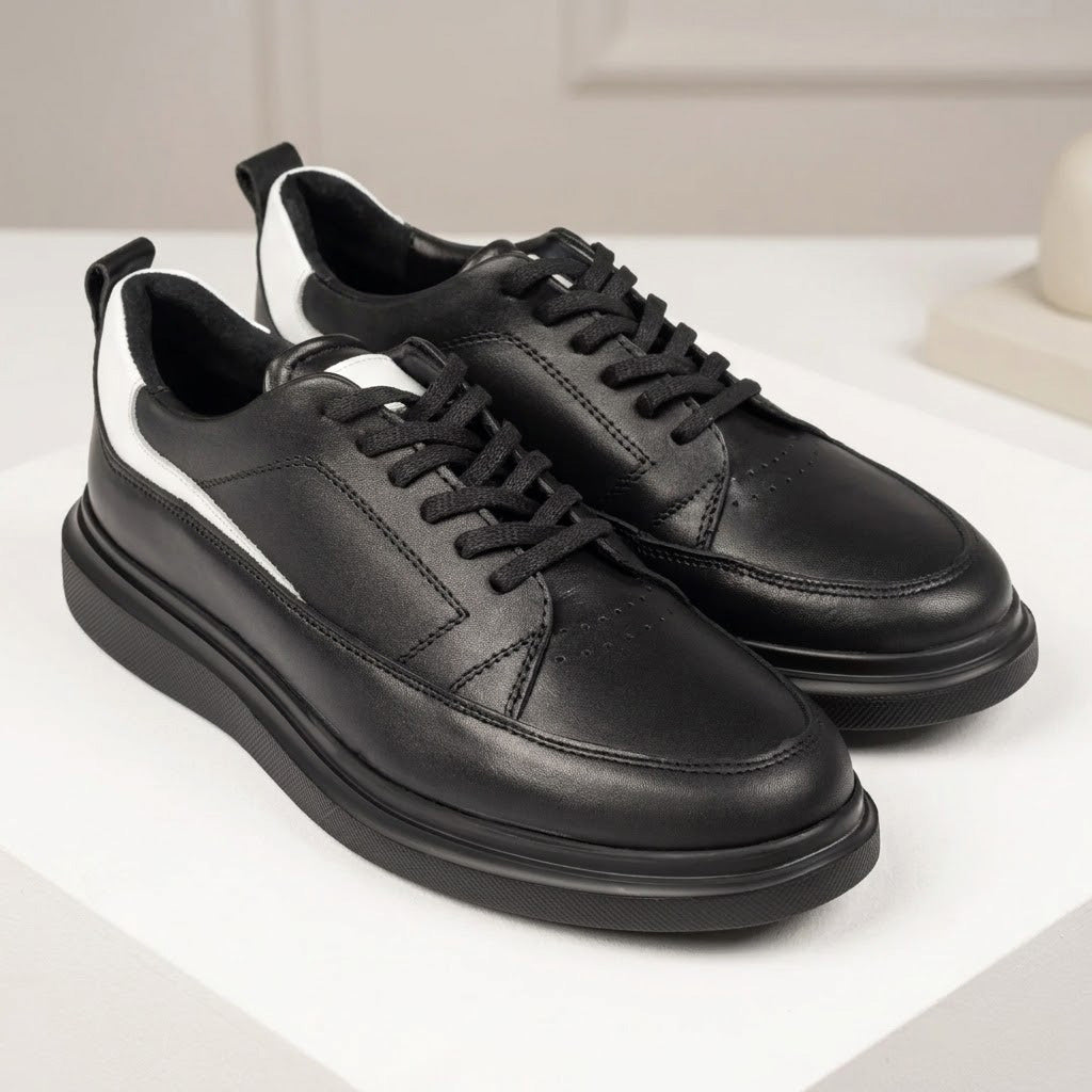 Pantofi sport de bărbați din piele naturală 463 negru