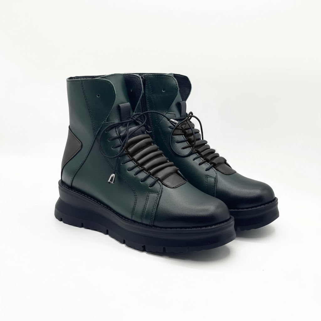 Ghete de damă din piele naturală  | 707 Culoare Verde TE