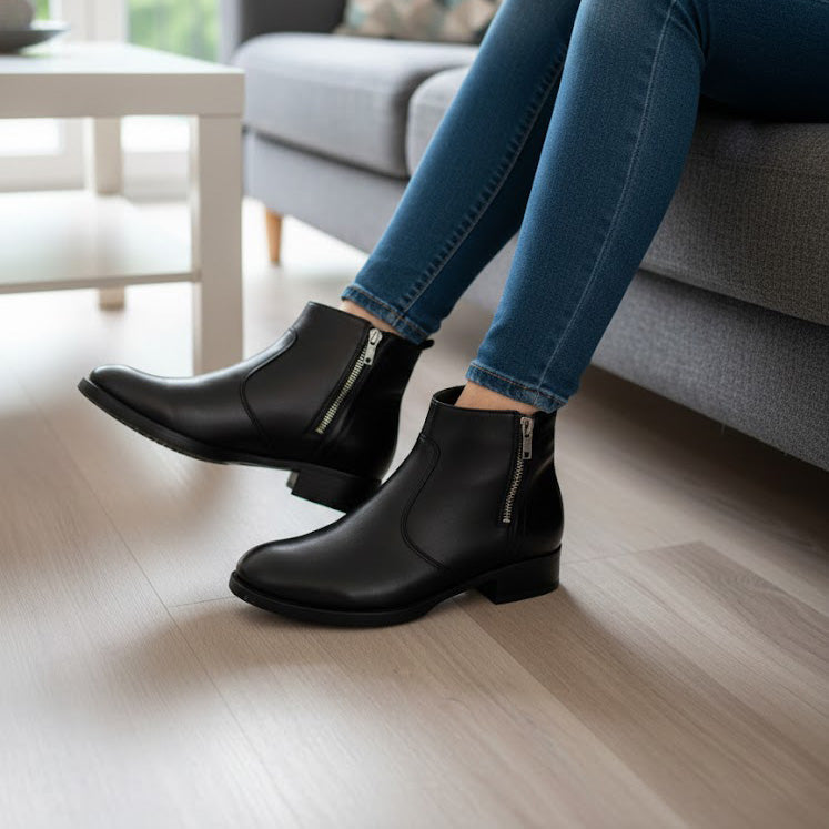 Ghete damă din piele naturală | Culoare neagra