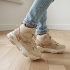 Pantofi copii piele naturală si textil . culoare bej cod 23K673