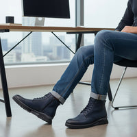 Ghete bărbați piele naturală 840 Blue