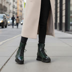 Ghete de damă din piele naturală  | 707 Culoare Verde TE