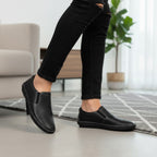 Mocasini bărbați piele naturală 600 Negru