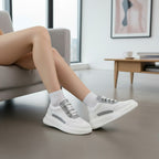 Pantofi damă piele naturală 144 TE alb-albastru