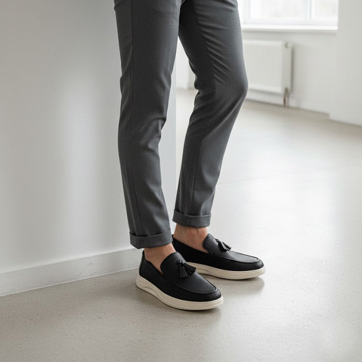 Pantofi eleganți bărbați din piele naturală 977 Negru