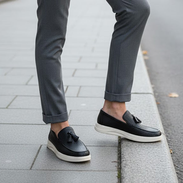 Pantofi eleganți bărbați din piele naturală 977 Negru