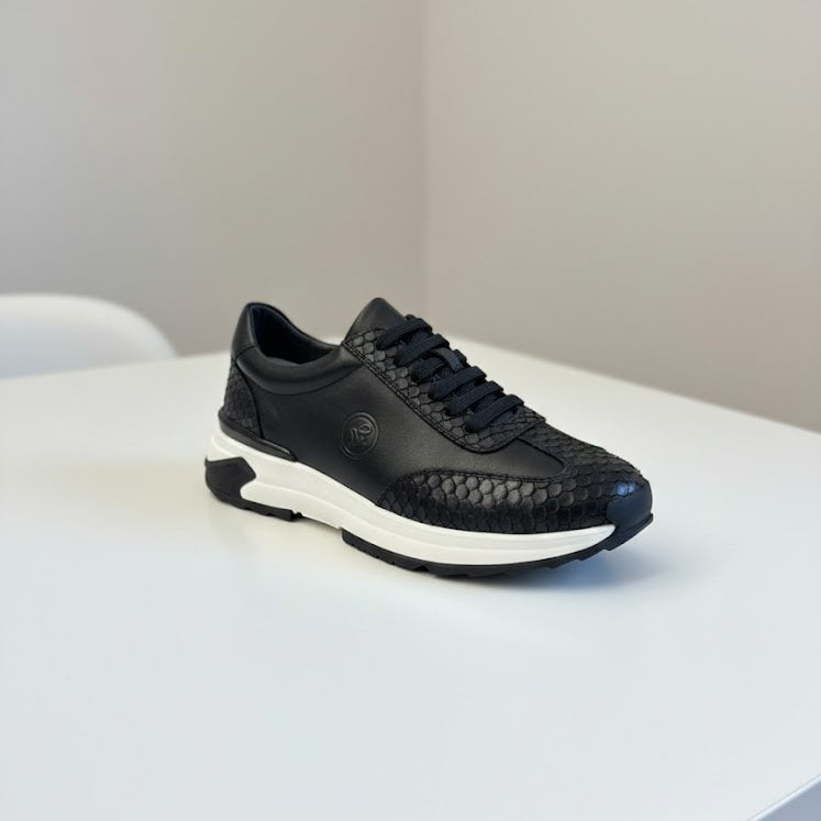 Pantofi sport bărbați piele naturală l negru l cod s8063-9