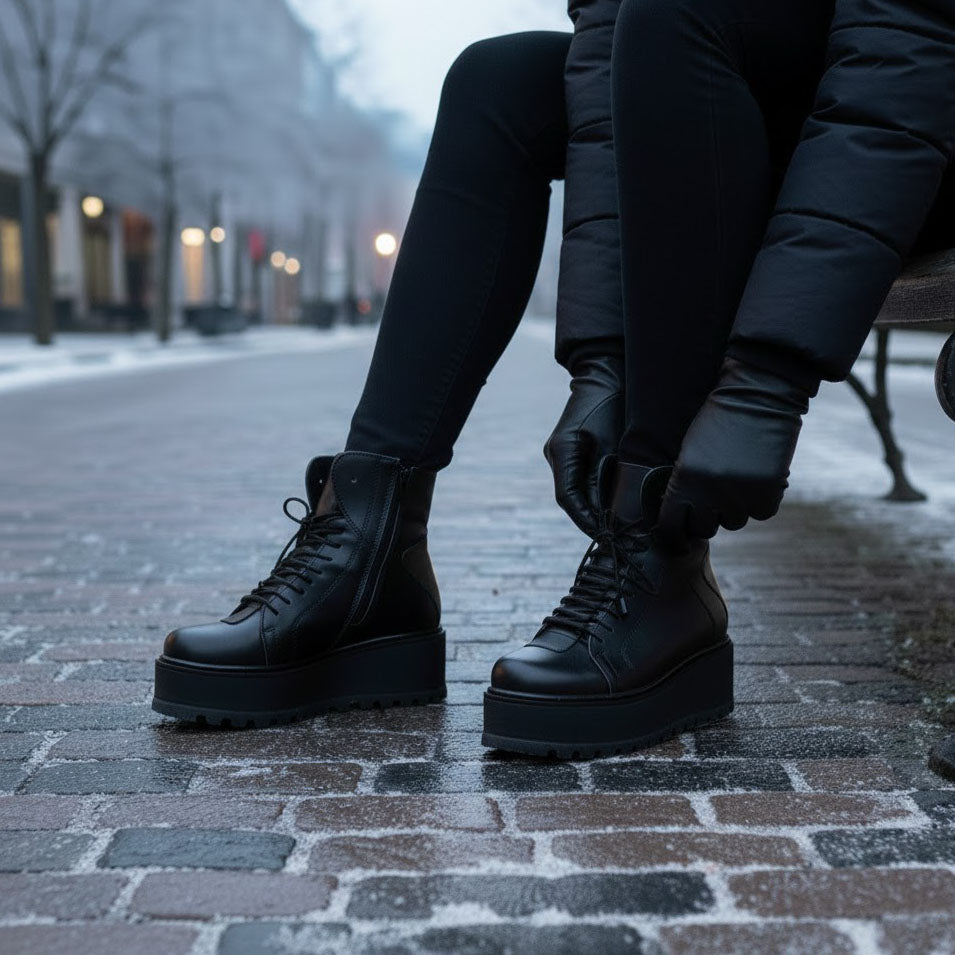 Ghete damă din piele naturală | 708 Culoare neagra