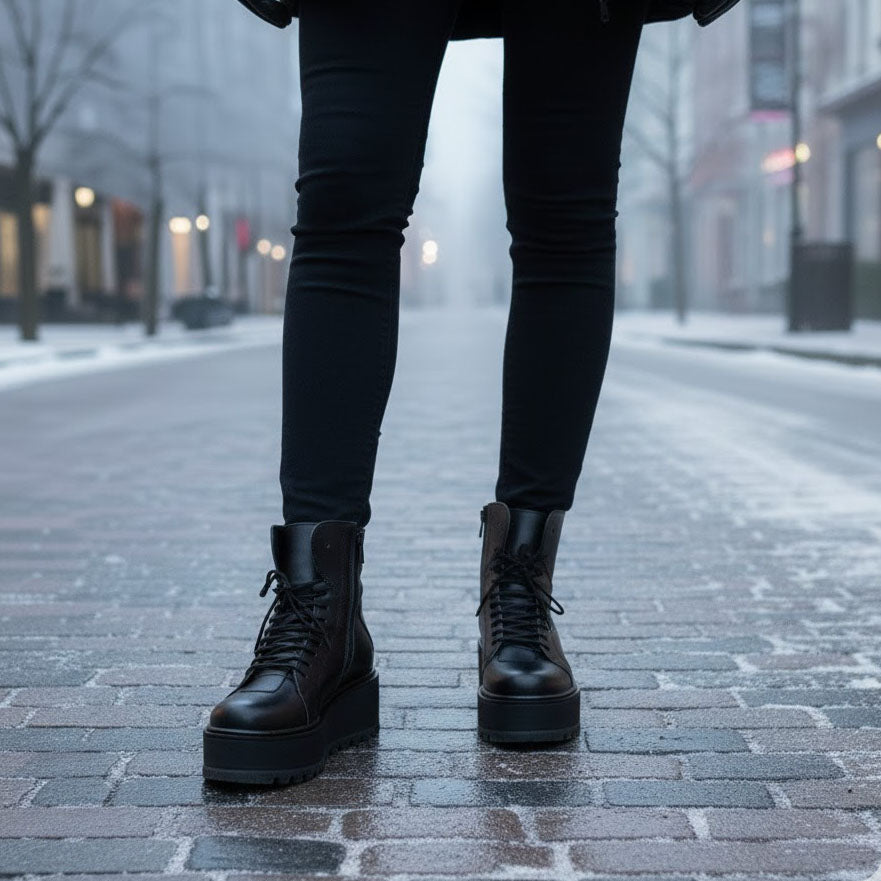 Ghete damă din piele naturală | 708 Culoare neagra