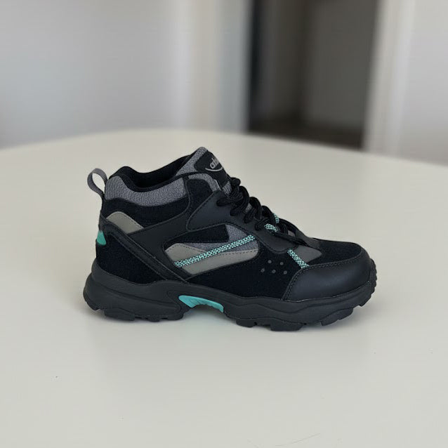 Pantofi copii piele naturală si textil . culoare neagra 23K673