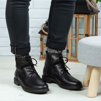 Ghete bărbați piele naturală 850 Negru