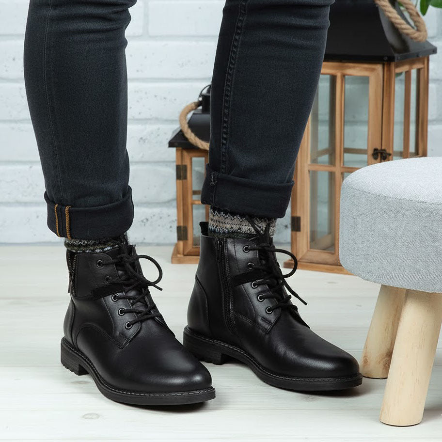 Ghete bărbați piele naturală 850 Negru