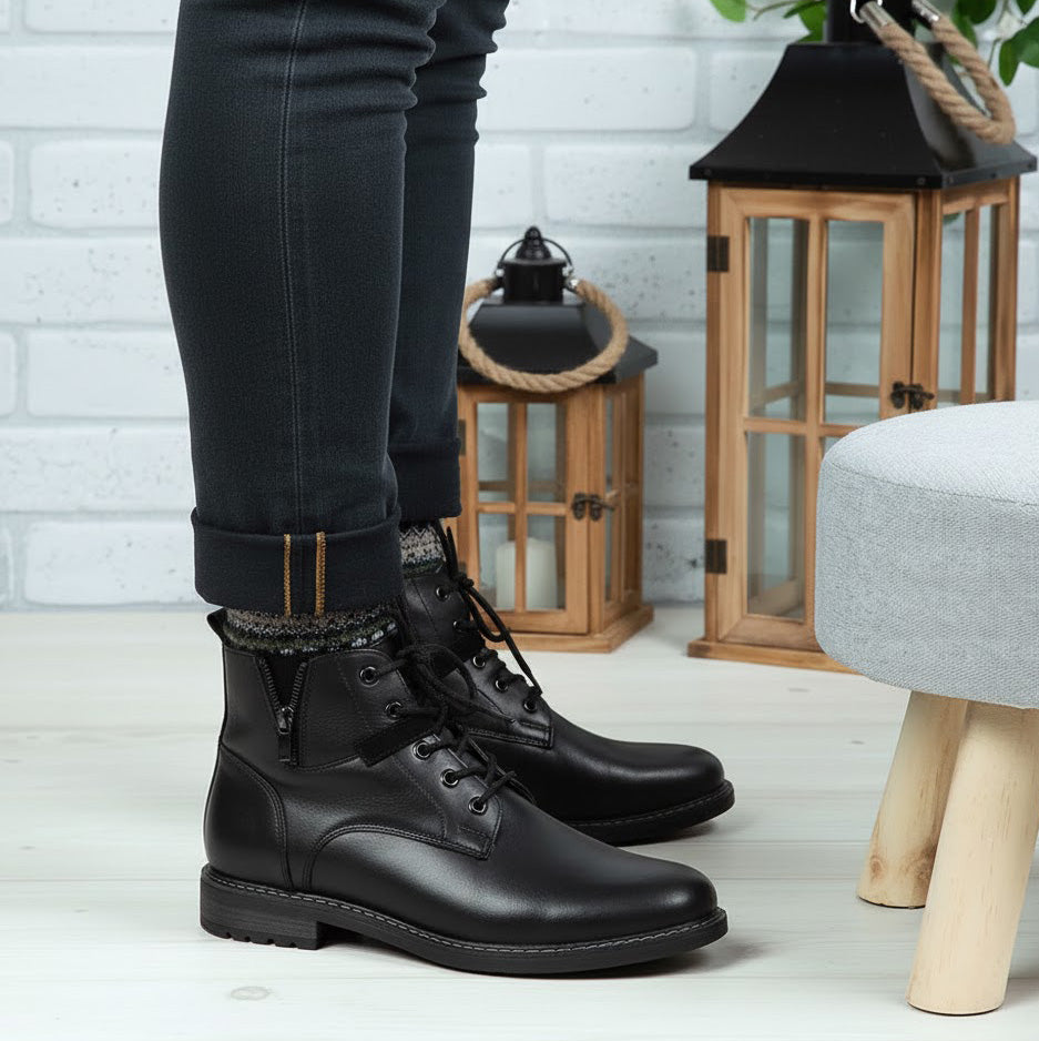 Ghete bărbați piele naturală 850 Negru