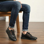 Pantofi sport bărbați piele naturală l negru l cod 985