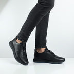 Pantofi sport bărbați piele naturală l negru l cod 920