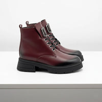 Ghete de damă din piele naturală | 730 Culoare visinie