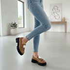 Mocasini damă culoare maro TN din piele naturală cod 139 Tapla NEAGRA