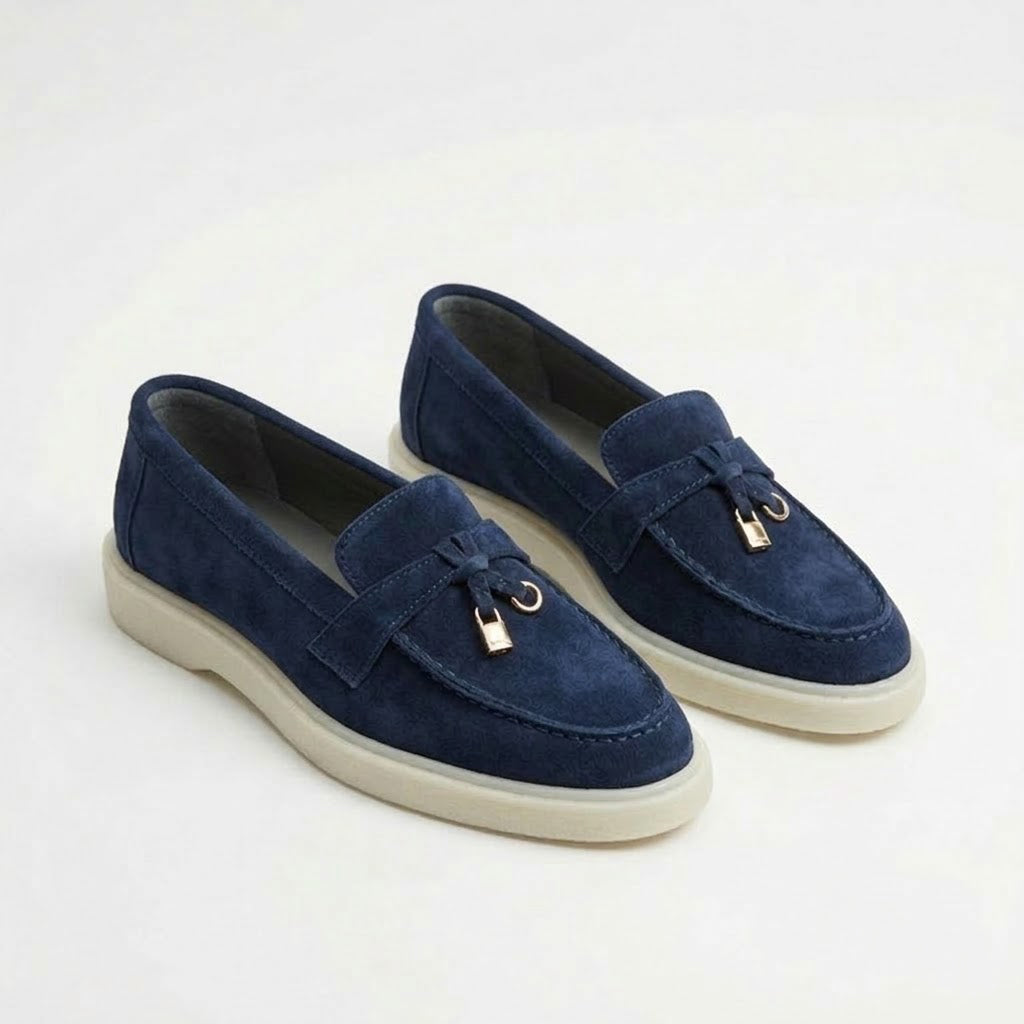 Pantofi cod 134. casual din piele naturala intoarsa. culoare albastru