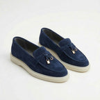 Pantofi cod 134. casual din piele naturala intoarsa. culoare albastru