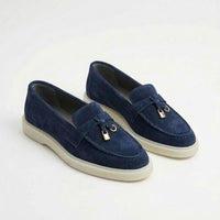 Pantofi cod 134. casual din piele naturala intoarsa. culoare albastru