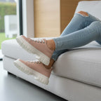 Pantofi 133 casual din piele naturala culoare roz pudrat