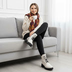 Ghete de damă din piele naturală | 730 Culoare alb natur