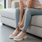 Pantofi 133 casual din piele naturala culoare roz pudrat