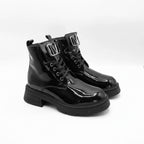 Ghete de damă din piele naturală lacuita | 730 Culoare negru lac