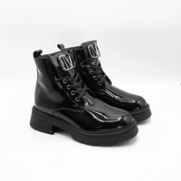 Ghete de damă din piele naturală lacuita | 730 Culoare negru lac