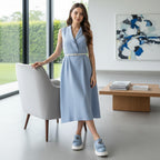 Mocasini damă culoare albastru din piele naturală cod 131