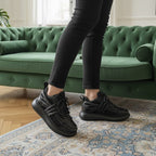 Pantofi sport din piele intoarsa + textil  l cod  l culoare negru cod DQA 23-004