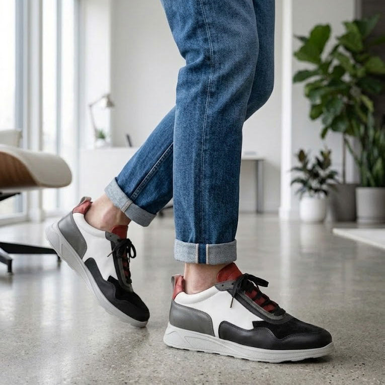 Pantofi sport bărbați piele naturală 467 multicolor talpa 447