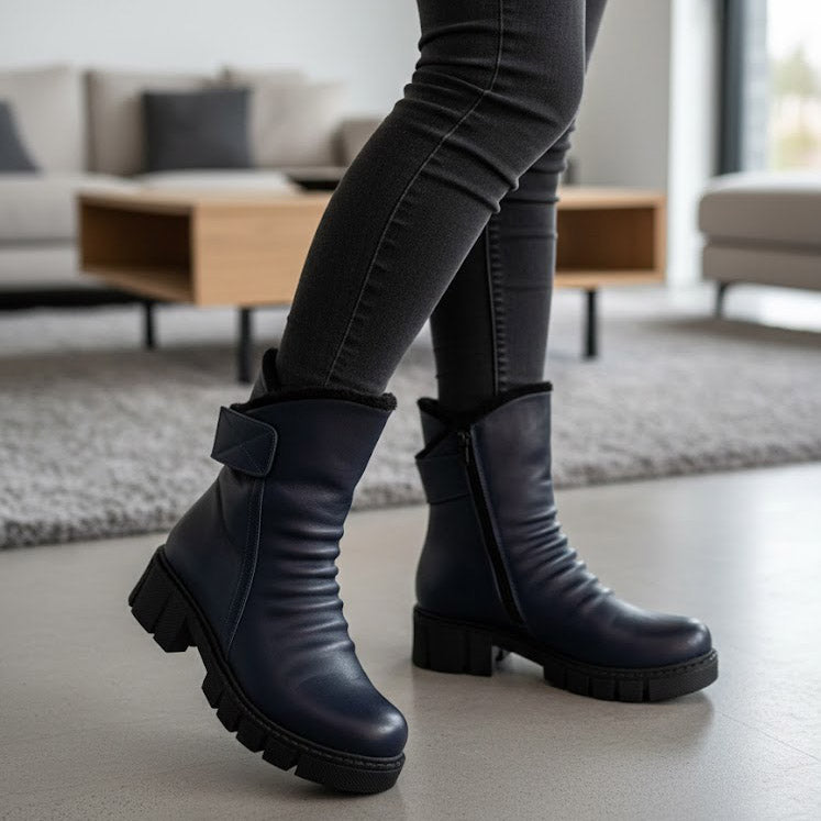 Ghete damă din piele naturală | DOREEN Culoare bleomarin