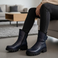 Ghete damă din piele naturală | DOREEN Culoare bleomarin