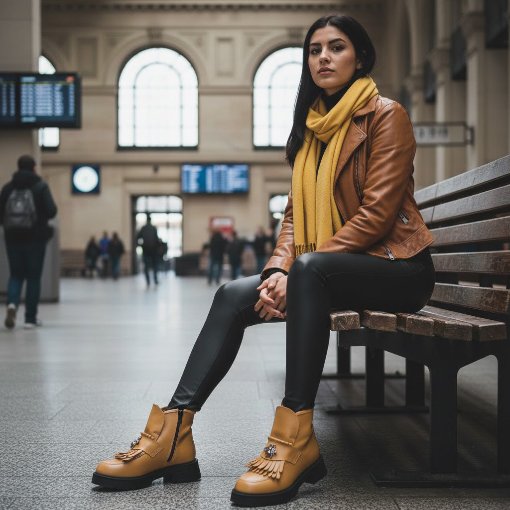 Ghete damă piele naturală  | cod 743 culoare maro