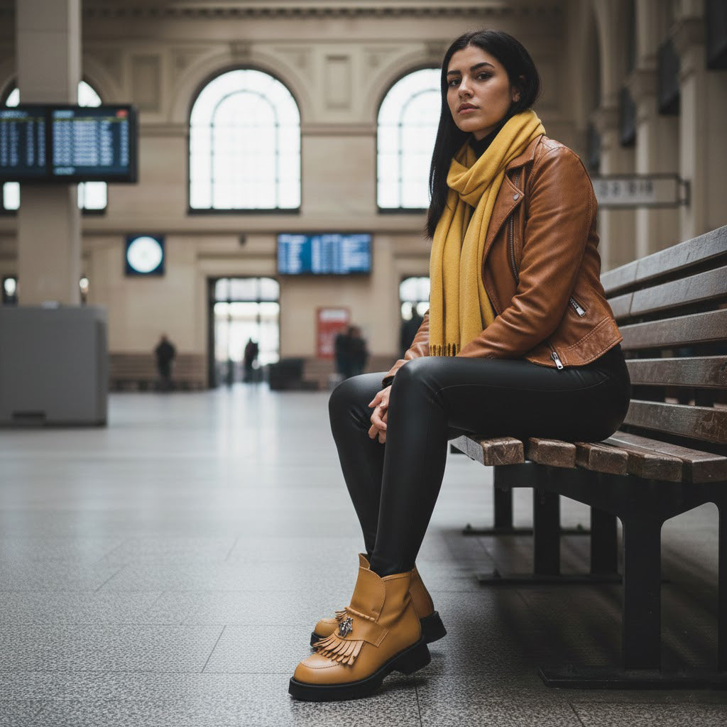 Ghete damă piele naturală  | cod 743 culoare maro