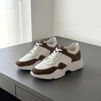 Pantofi sport bărbați piele naturală. cod 466. culoare alb-maro