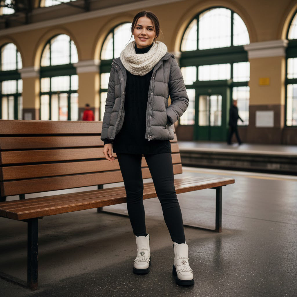 Ghete damă piele naturală  natur | cod 743