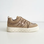 Pantofi din piele intoarsa + textil  culoare bej cod DoQ7